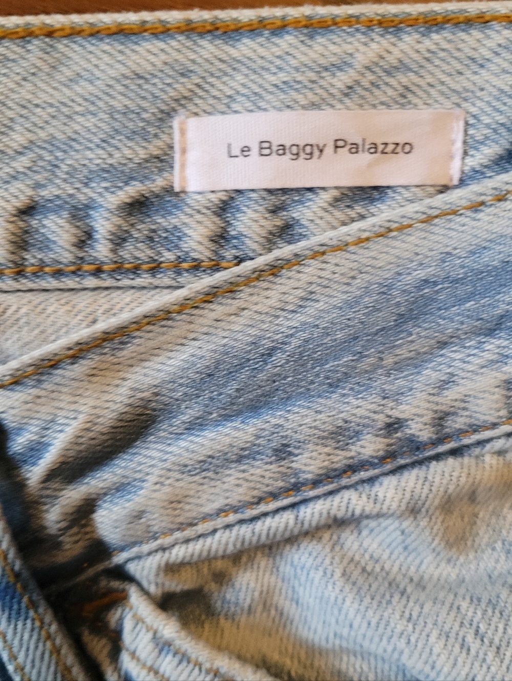 FRAME Le Baggy Palazzo. Light Wash Wide-Leg Women’s Jeans - Light Blue - Picture 3 of 5